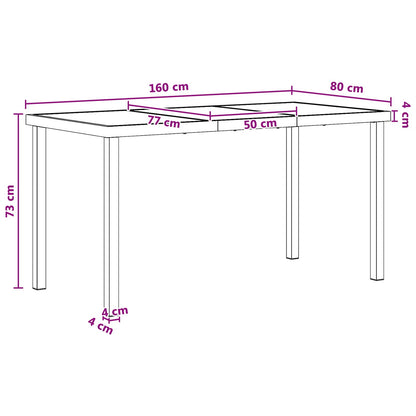 Tuin eettafelset 9 pcs Zwart en Anthraciet 160 x 80 x 73 cm