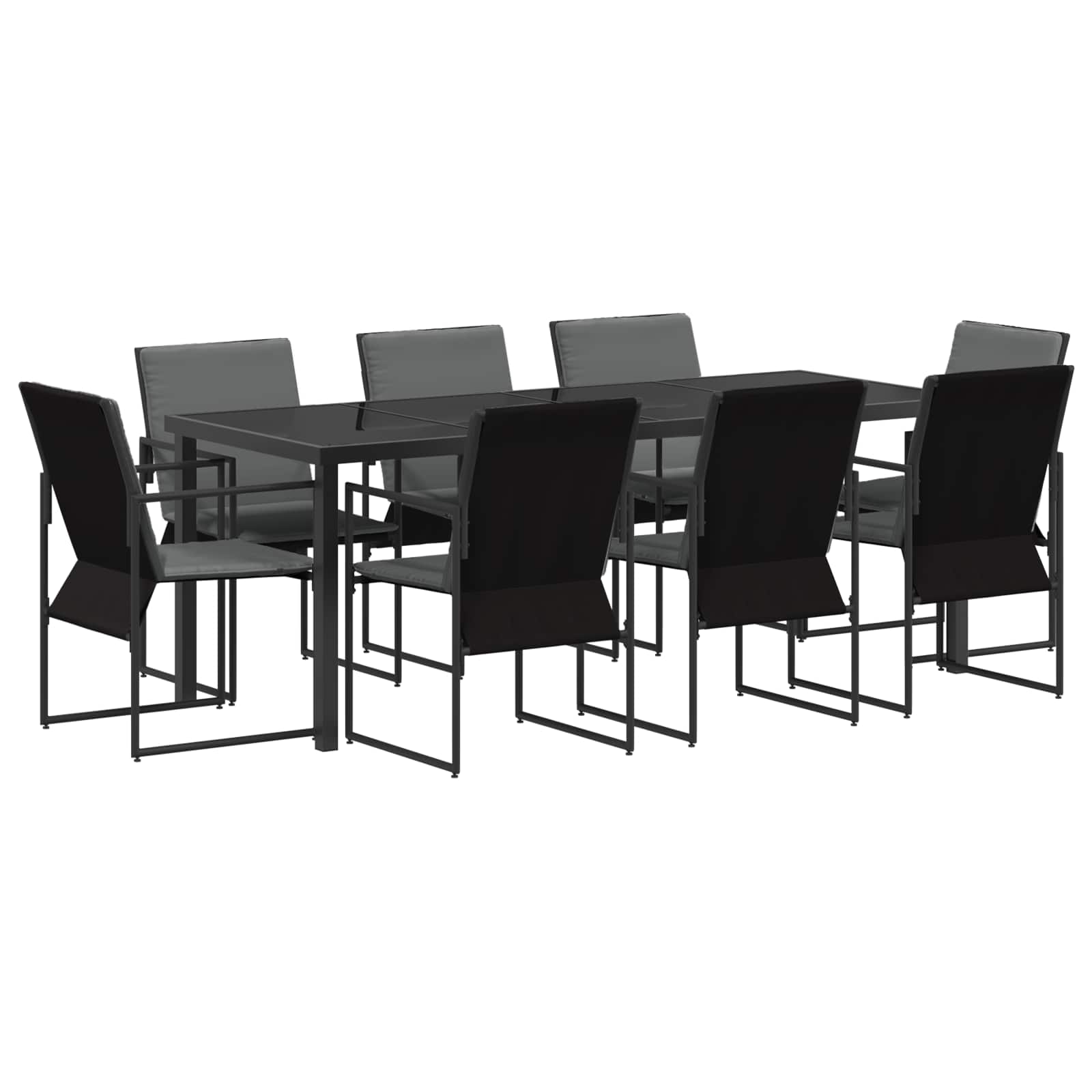 Tuin eettafelset 9 pcs Zwart en Anthraciet 200 x 80 x 73 cm