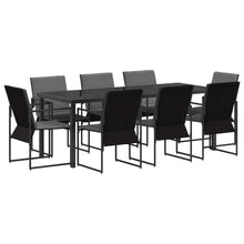 Tuin eettafelset 9 pcs Zwart en Anthraciet 200 x 80 x 73 cm