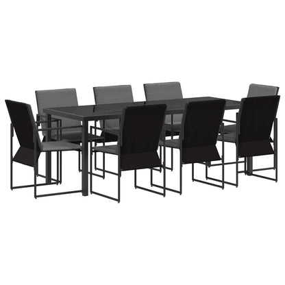 Tuin eettafelset 9 pcs Zwart en Anthraciet 200 x 80 x 73 cm