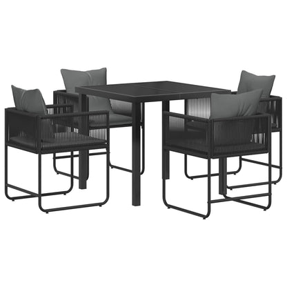 Tuin eettafelset 5 pcs Zwart en Anthraciet 80 x 80 x 73 cm