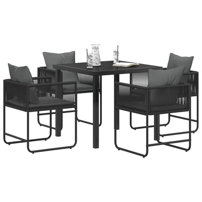 Tuin eettafelset 5 pcs Zwart en Anthraciet 80 x 80 x 73 cm