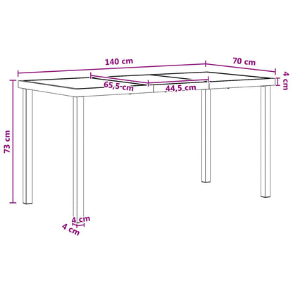 Tuin eettafelset 5 pcs Zwart en Anthraciet 140 x 80 x 73 cm