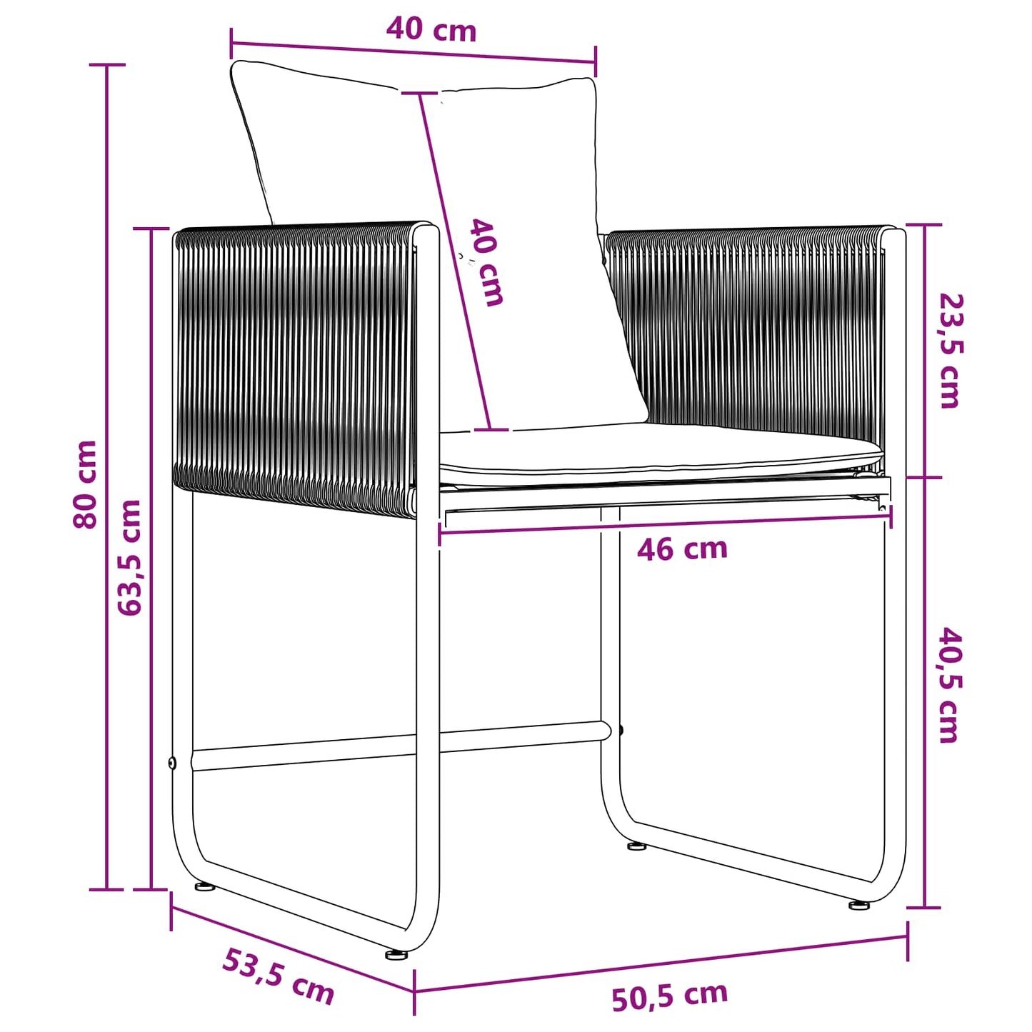 Tuin eettafelset 5 pcs Zwart en Anthraciet 140 x 80 x 73 cm
