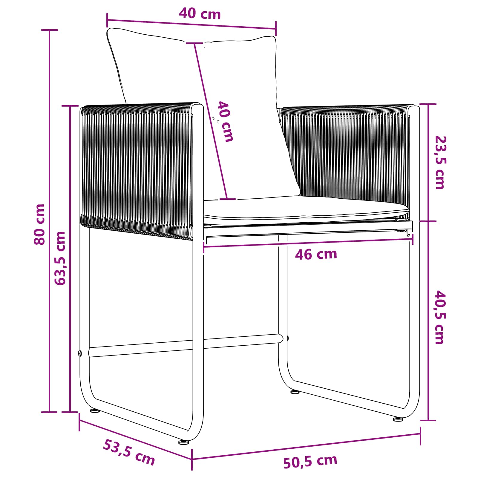 Tuin eettafelset 5 pcs Zwart en Anthraciet 140 x 80 x 73 cm