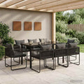 Tuin eettafelset 9 pcs Zwart en Anthraciet 160 x 80 x 73 cm