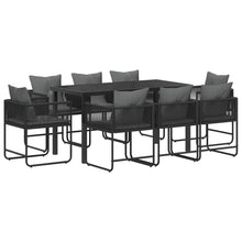 Tuin eettafelset 9 pcs Zwart en Anthraciet 160 x 80 x 73 cm