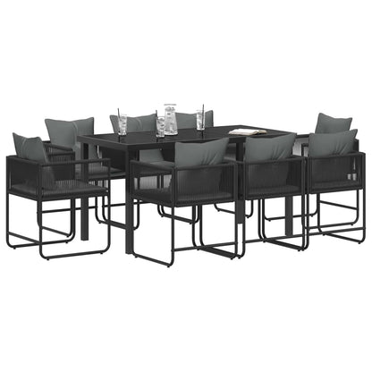 Tuin eettafelset 9 pcs Zwart en Anthraciet 160 x 80 x 73 cm