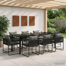 Tuin eettafelset 9 pcs Zwart en Anthraciet 200 x 80 x 73 cm
