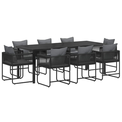 Tuin eettafelset 9 pcs Zwart en Anthraciet 200 x 80 x 73 cm