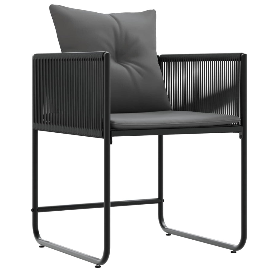 Tuin eettafelset 9 pcs Zwart en Anthraciet 200 x 80 x 73 cm