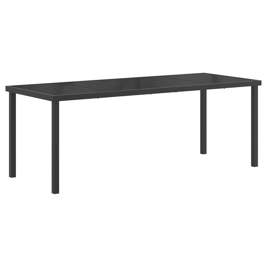 Tuin eettafelset 9 pcs Zwart en Anthraciet 200 x 80 x 73 cm