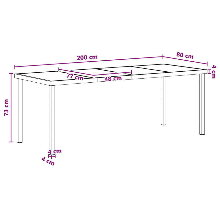 Tuin eettafelset 9 pcs Zwart en Anthraciet 200 x 80 x 73 cm