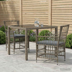 Eettafelset 3 stuks poly rattan grijs 90x90x75 cm