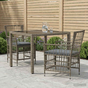Eettafelset 3 stuks poly rattan grijs 90x90x75 cm