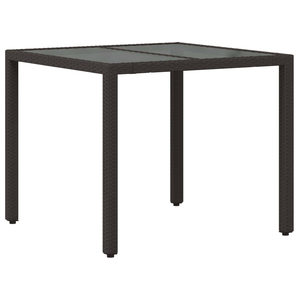 Buiten eettafelset 5 st Zwart poly rattan