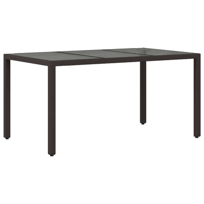 Buiten eettafelset 5 st Zwart poly rattan