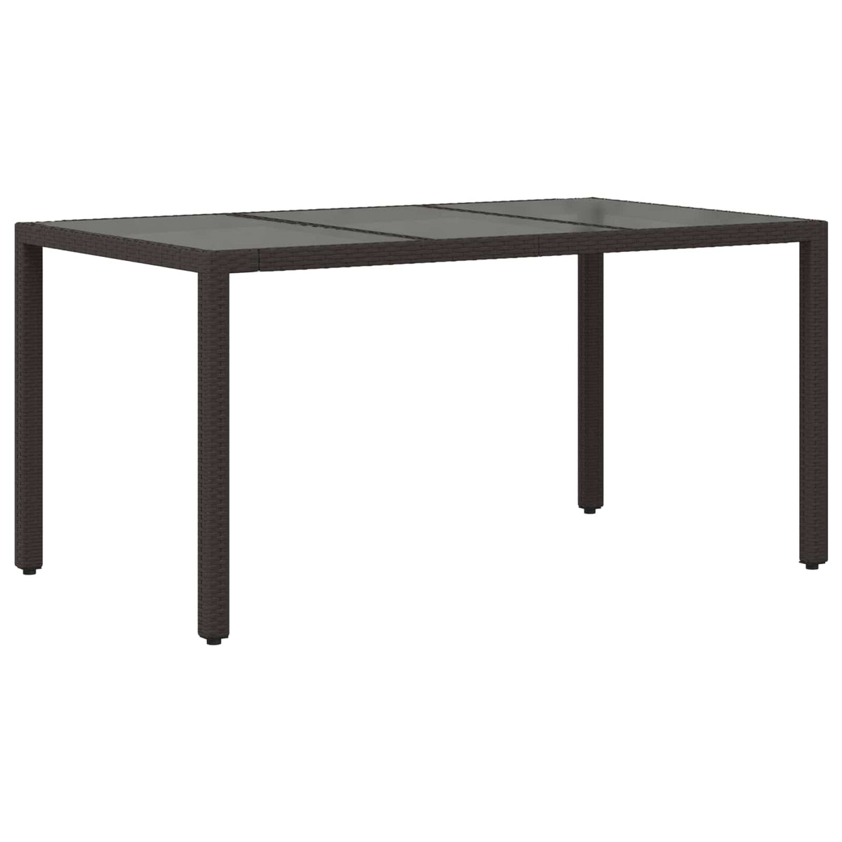 Buiten eettafelset 7 st Zwart poly rattan