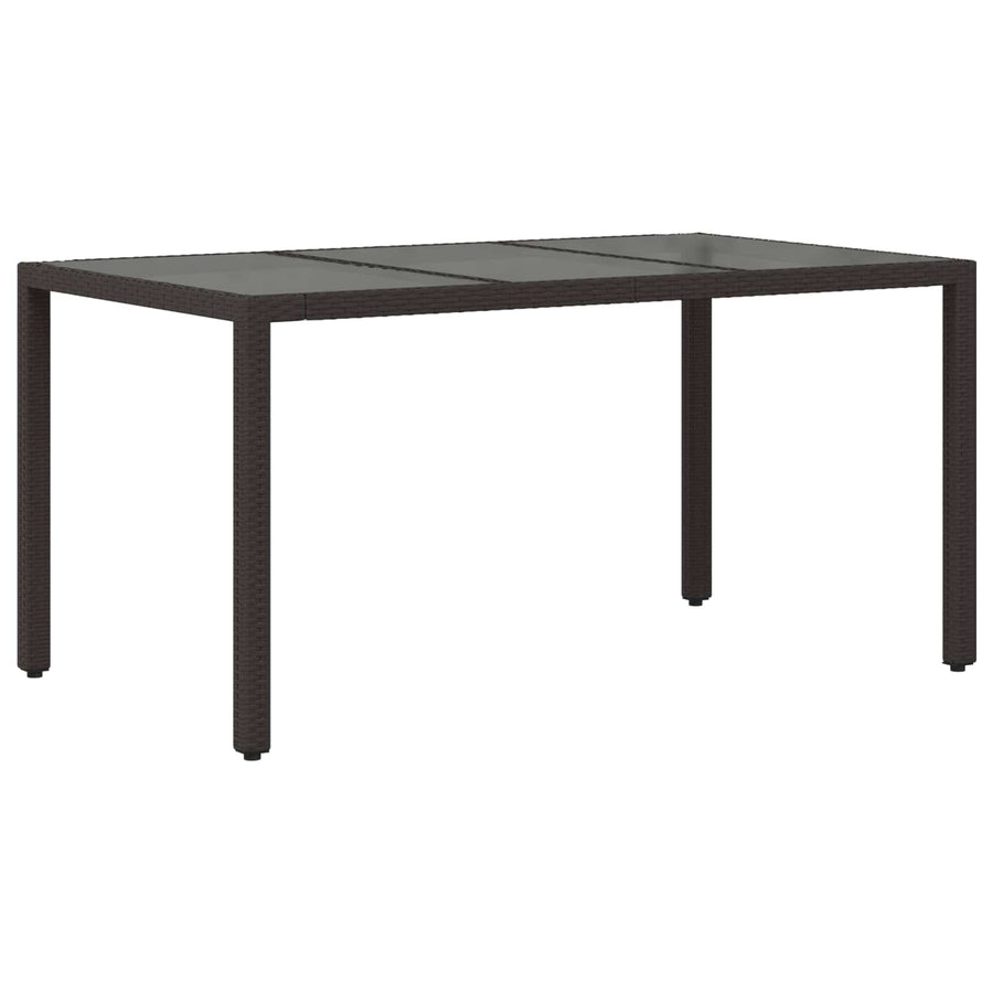 Buiten eettafelset 7 st Zwart poly rattan
