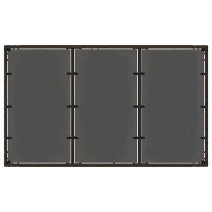 Buiten eettafelset 7 st Zwart poly rattan