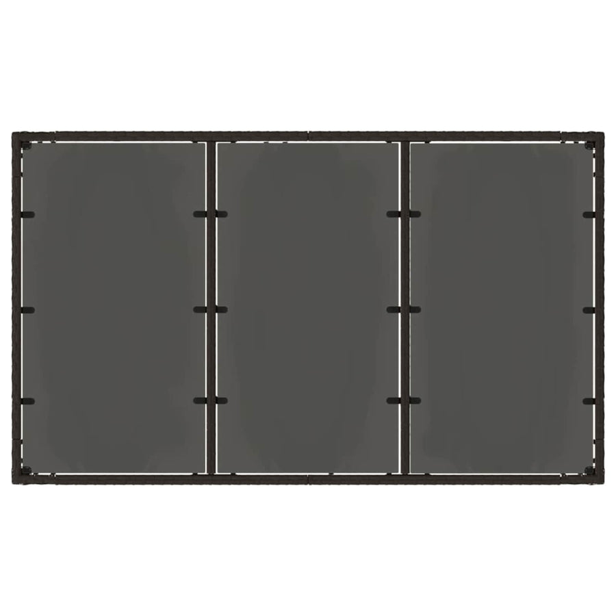Buiten eettafelset 7 st Zwart poly rattan