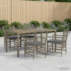 Eettafelset tuin 5-delig poly rattan grijs