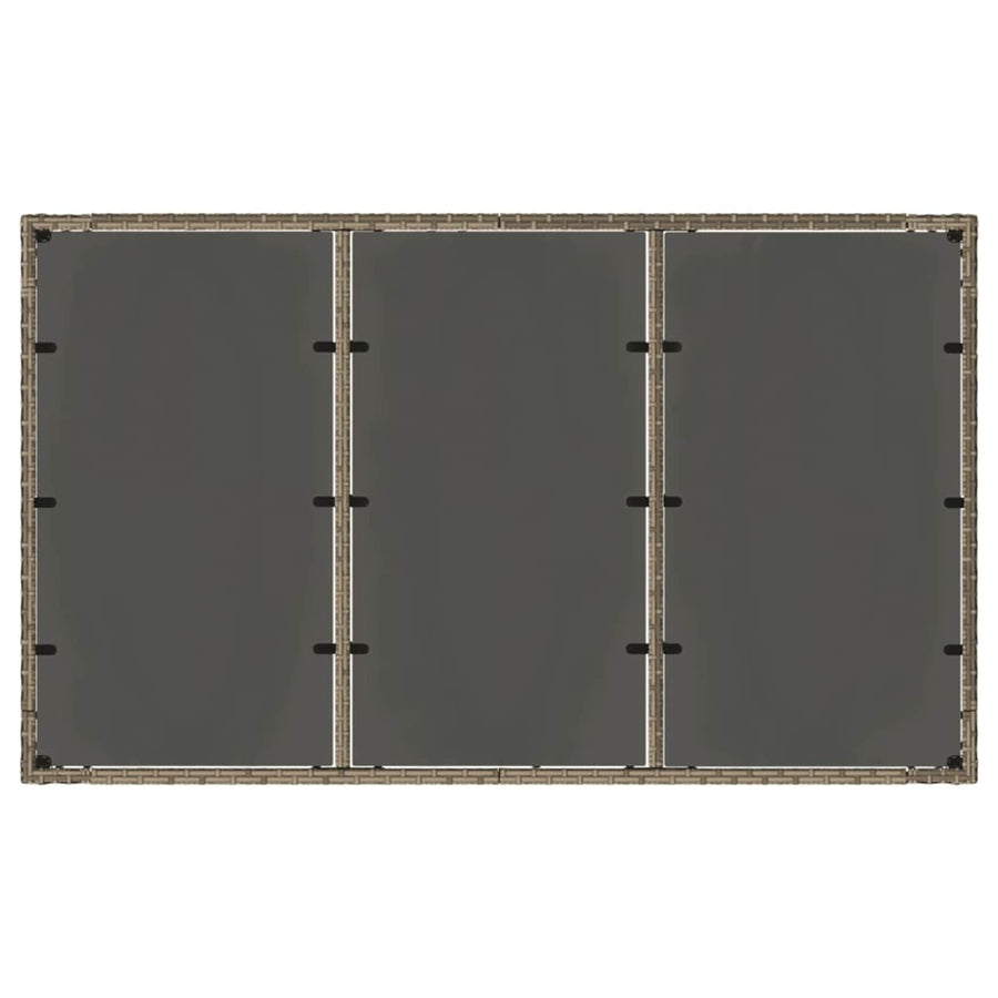 Buiten eettafelset 7 st Grijs poly rattan
