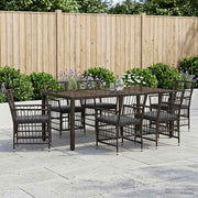 Eettafelset poly rattan 7 delig zwart