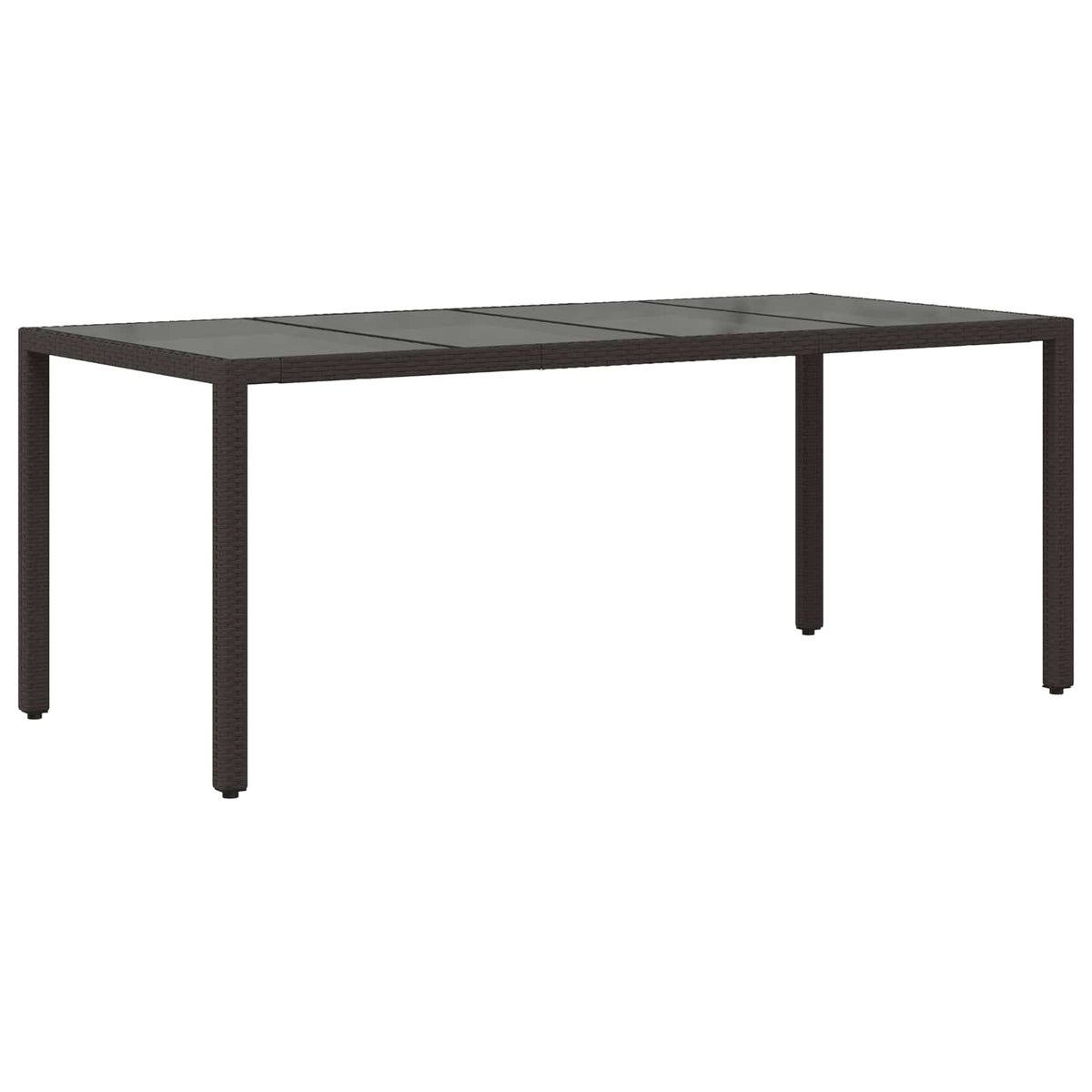 Buiten eettafelset 7 st Zwart poly rattan