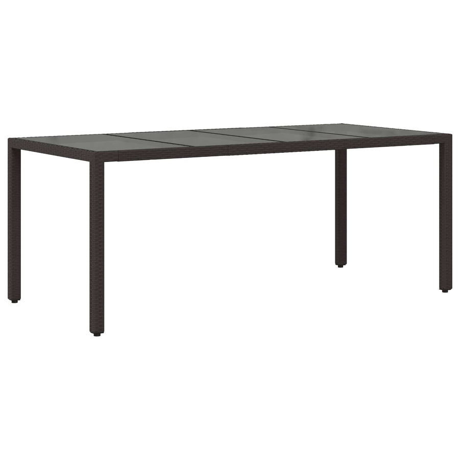 Buiten eettafelset 7 st Zwart poly rattan