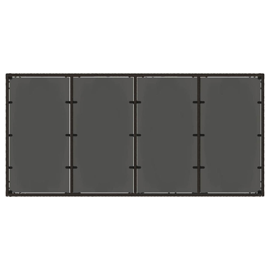 Buiten eettafelset 7 st Zwart poly rattan