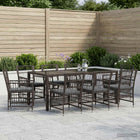 Eettafelset tuin 9-delig poly rattan zwart