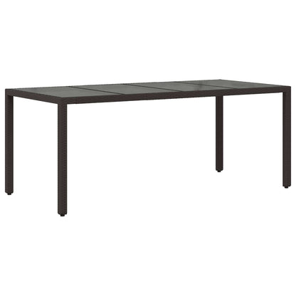 Buiten eettafelset 9 st Zwart poly rattan