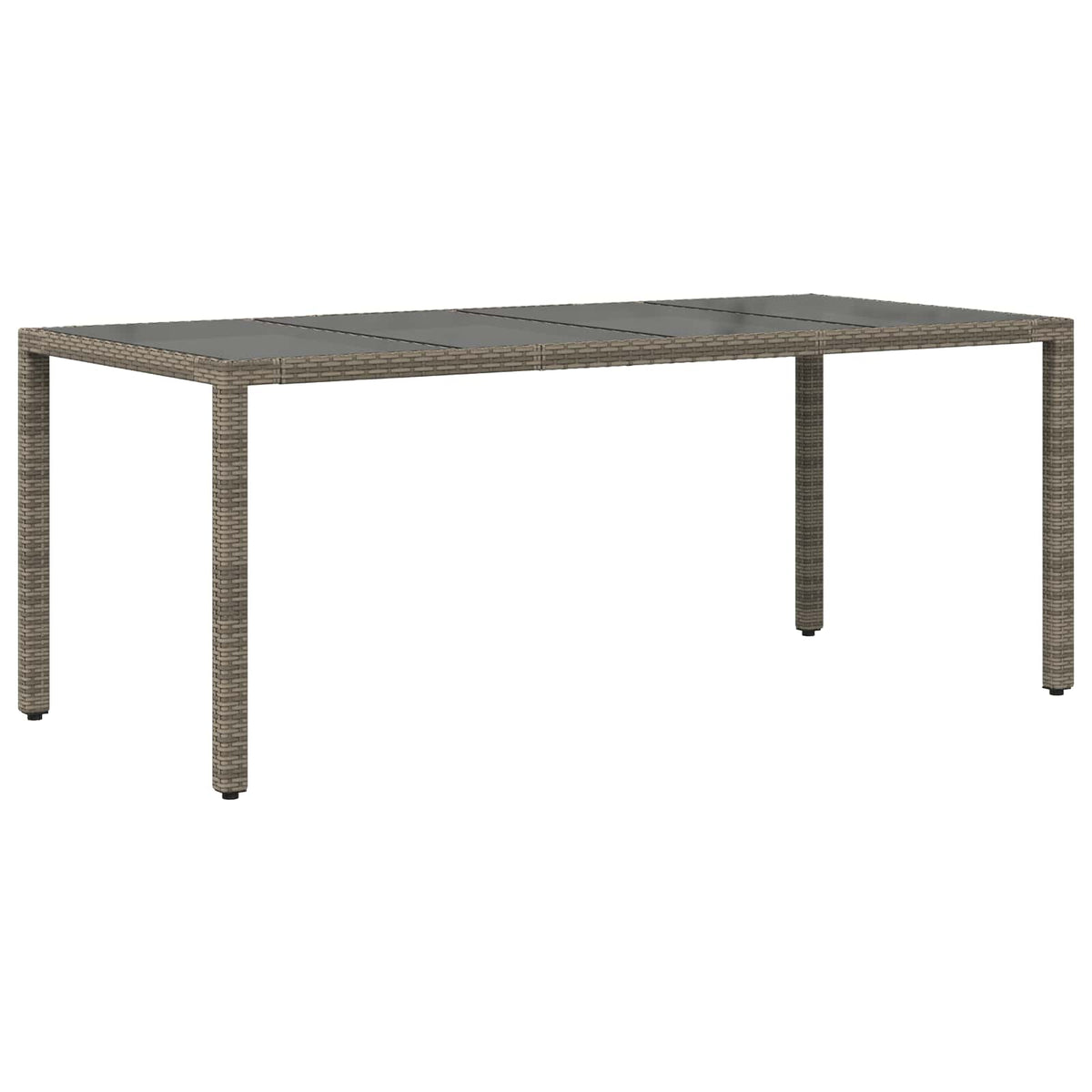 Buiten eettafelset 7 st Grijs poly rattan
