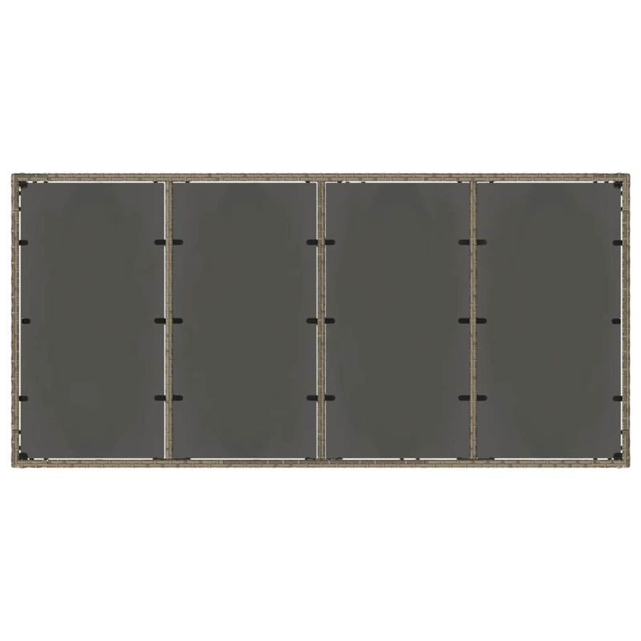 Buiten eettafelset 9 st Grijs poly rattan