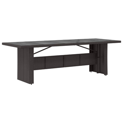 Buiten eettafelset 9 st Zwart poly rattan