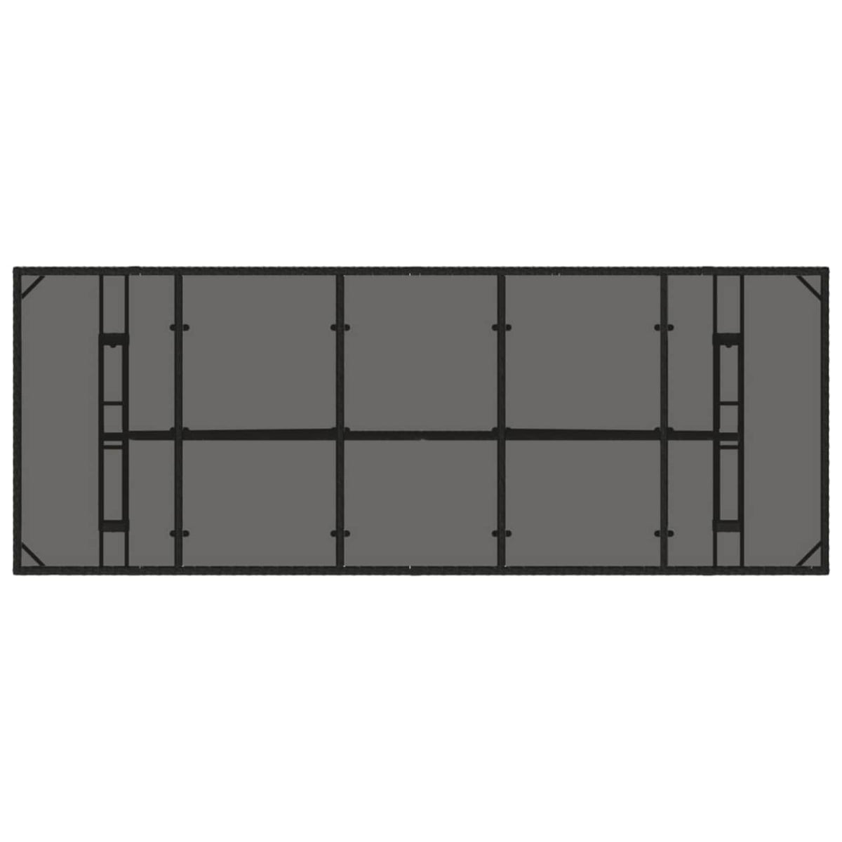 Buiten eettafelset 9 st Zwart poly rattan