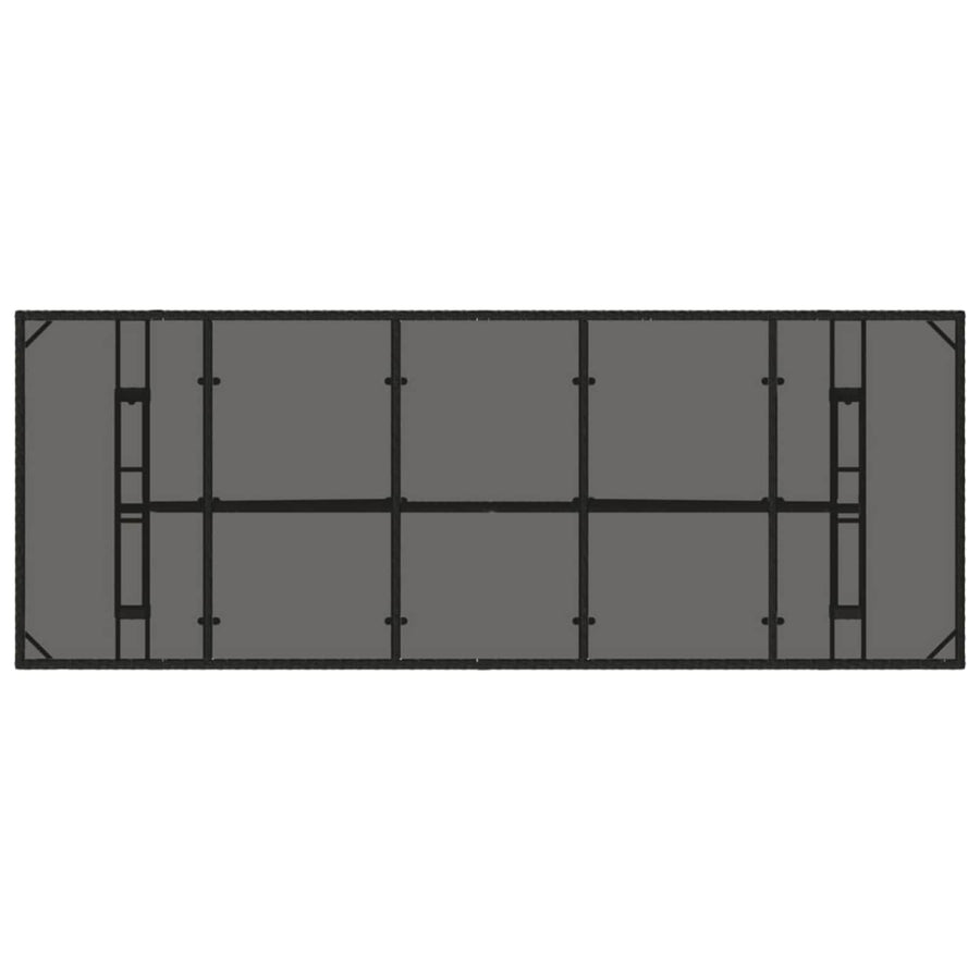 Buiten eettafelset 9 st Zwart poly rattan