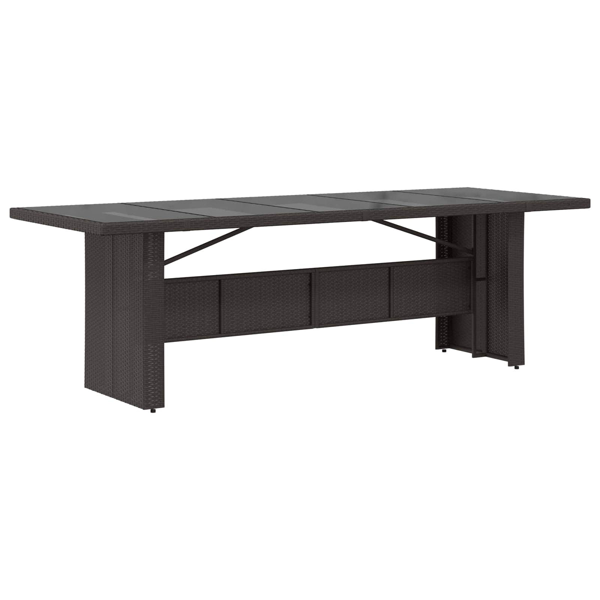 Buiten eettafelset 11 st Zwart poly rattan