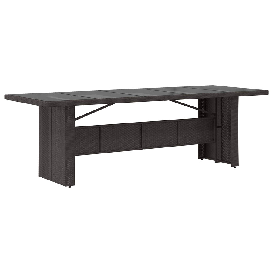 Buiten eettafelset 11 st Zwart poly rattan