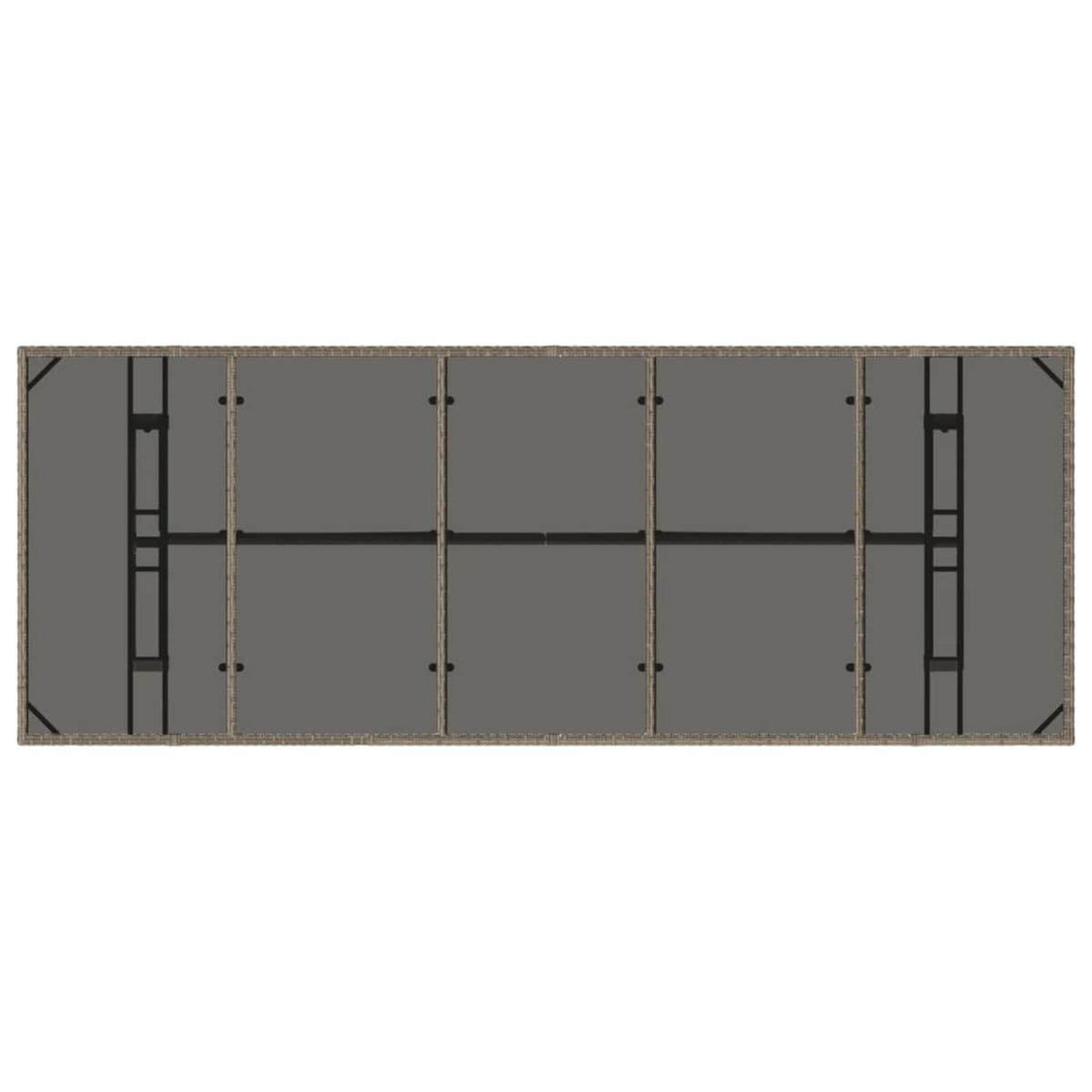 Buiten eettafelset 9 st Grijs poly rattan
