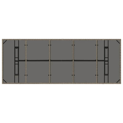 Buiten eettafelset 9 st Grijs poly rattan