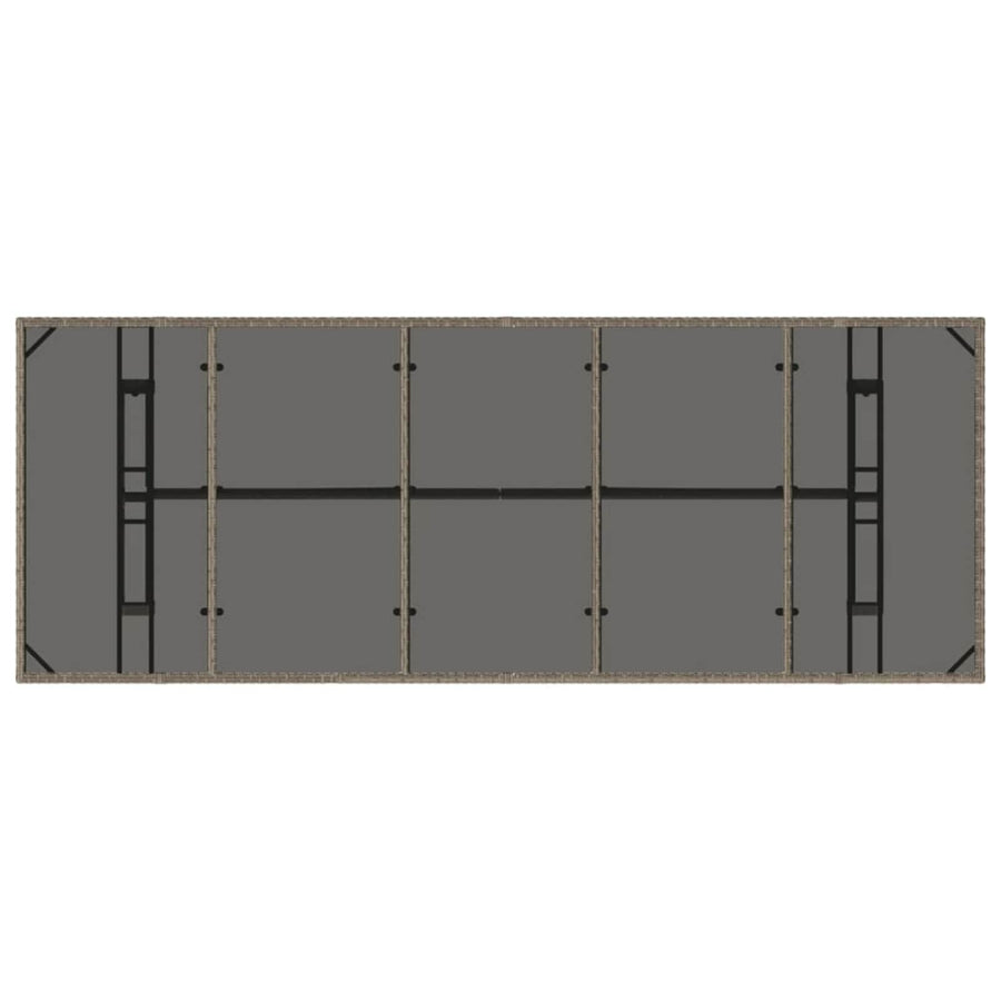 Buiten eettafelset 11 st Grijs poly rattan