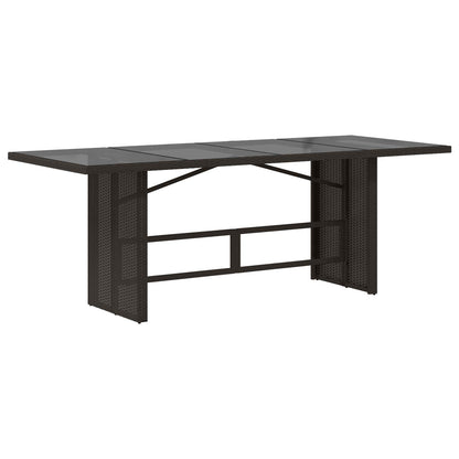 Buiten eettafelset 9 st Zwart poly rattan
