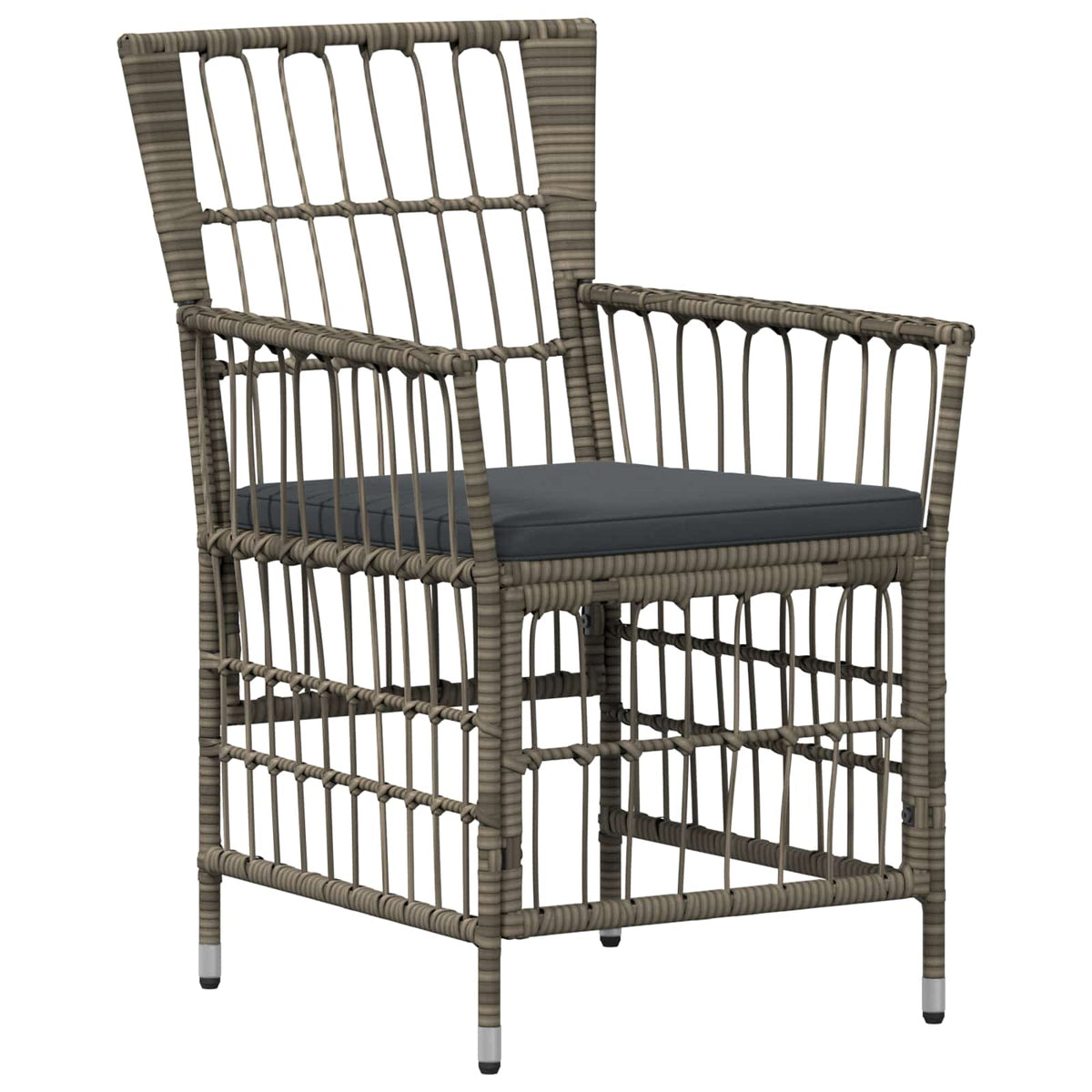 Buiten eettafelset 7 st Grijs poly rattan