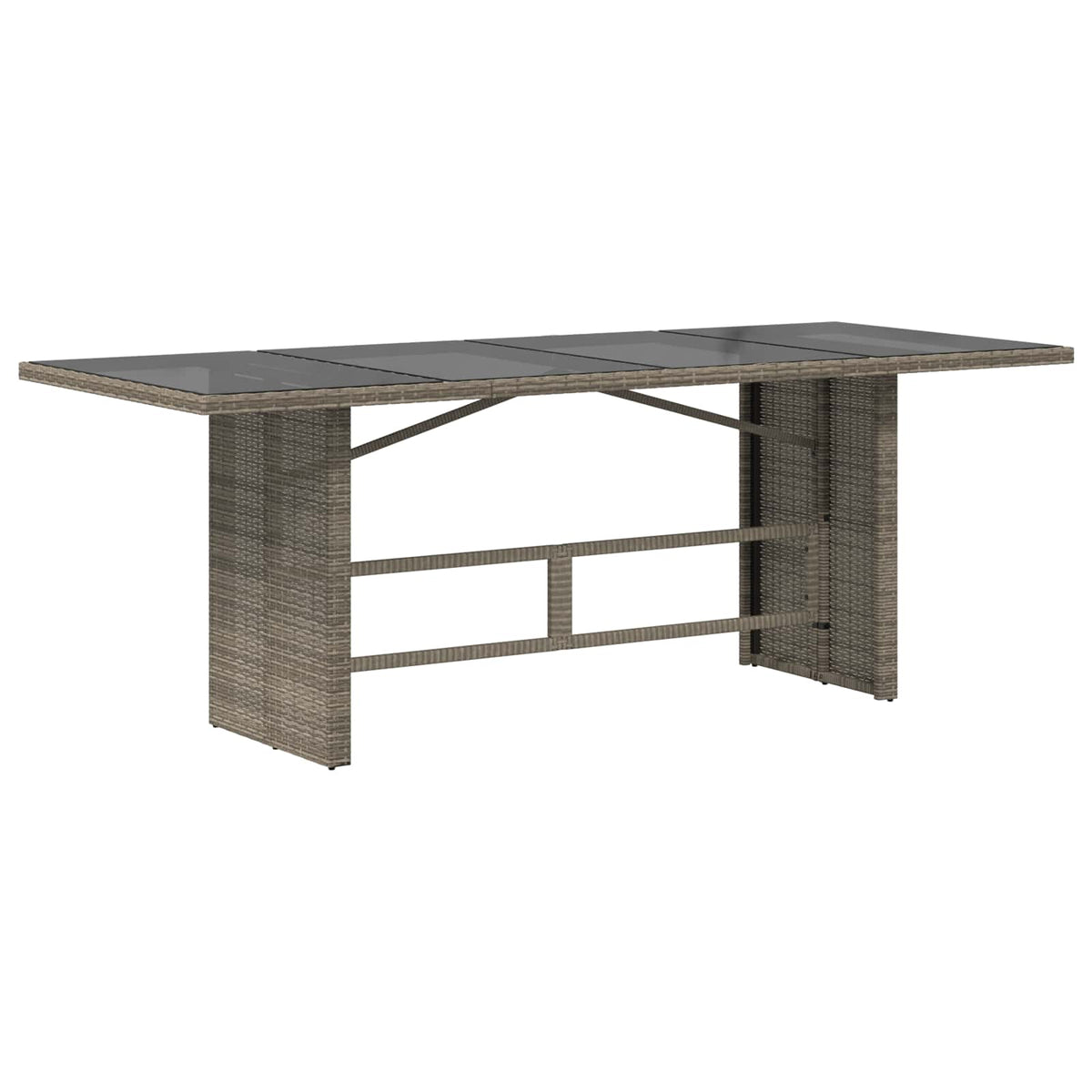 Buiten eettafelset 7 st Grijs poly rattan