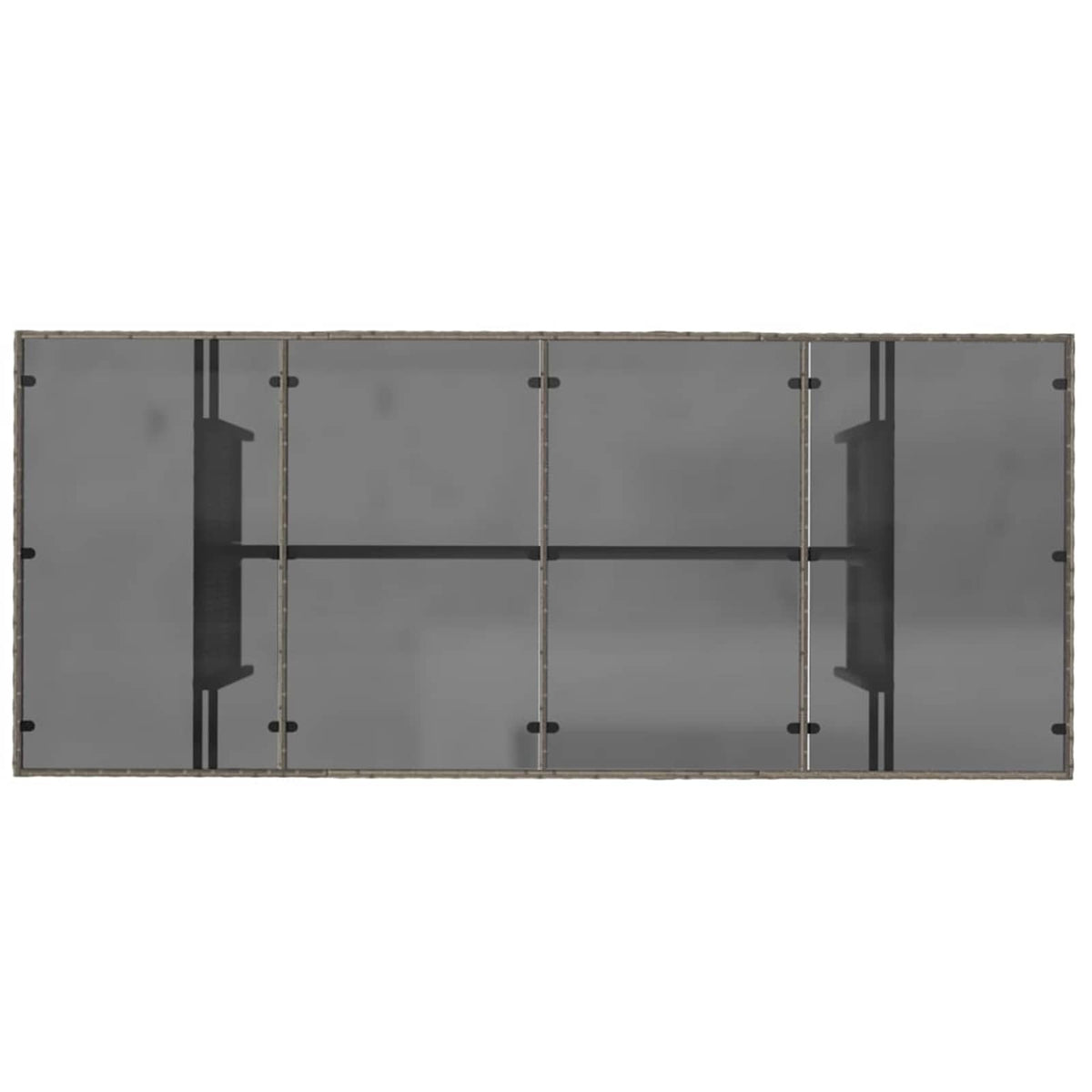 Buiten eettafelset 7 st Grijs poly rattan