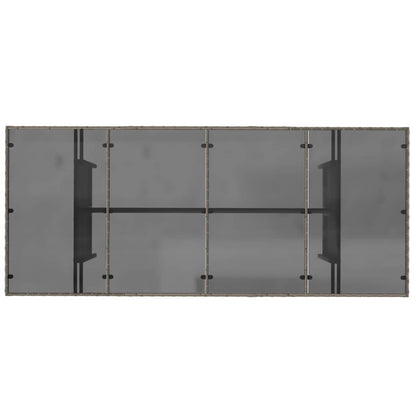 Buiten eettafelset 7 st Grijs poly rattan