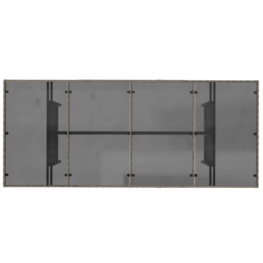 Buiten eettafelset 7 st Grijs poly rattan