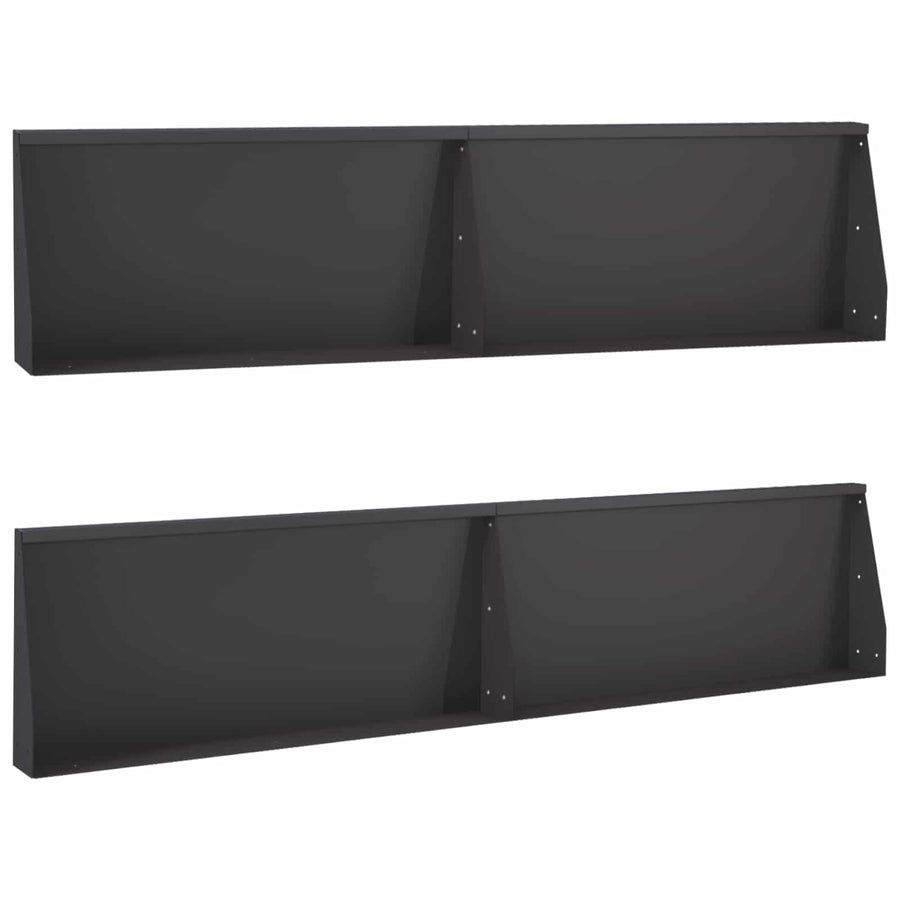Keerwand 4 st 100 x 12 x 30 cm Staal Zwart